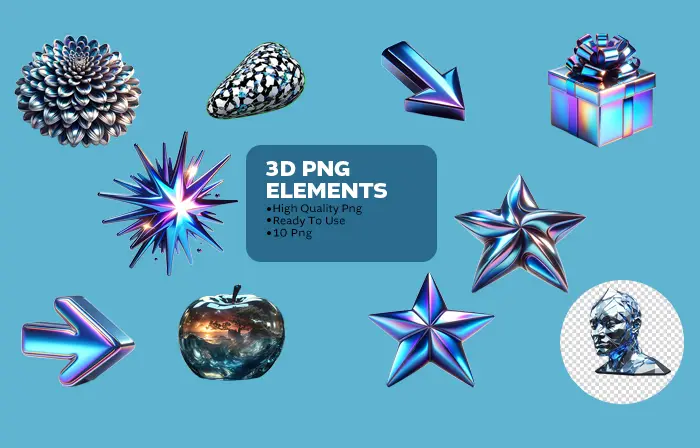 Vibrant 3D holographic elements pack